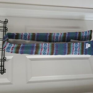 Fiona Mackay Made In Scotland Colorful Knit 100% Wool Scarf